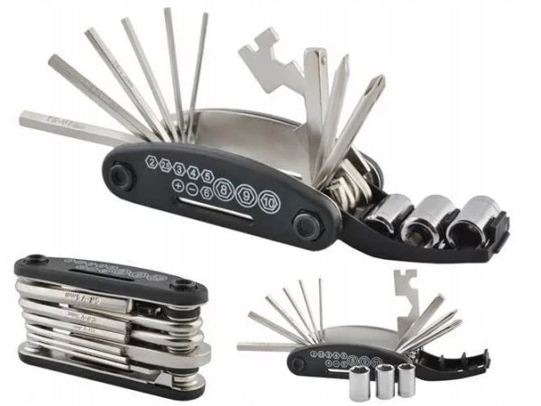 Repair kit for bike multitool pump patch case 33IN1 frame bag Brand A2Z