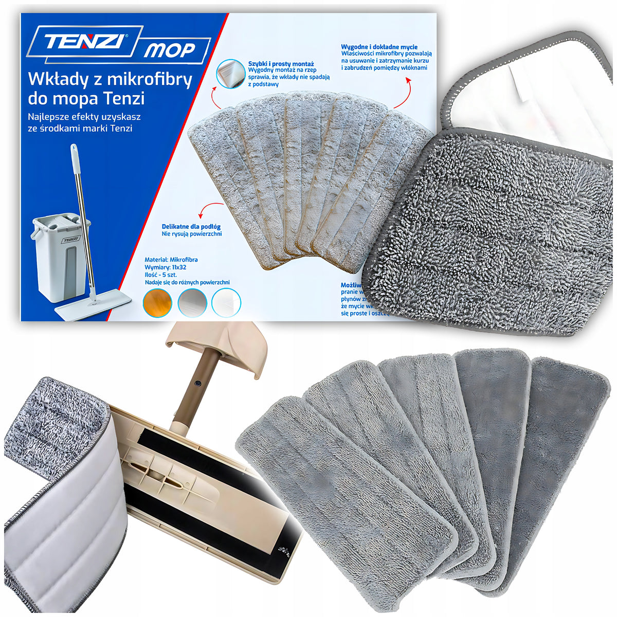 Replacement Cartridge For Mop Tenzi With Bucket One Piece For Floor Cleaning Packaging status original