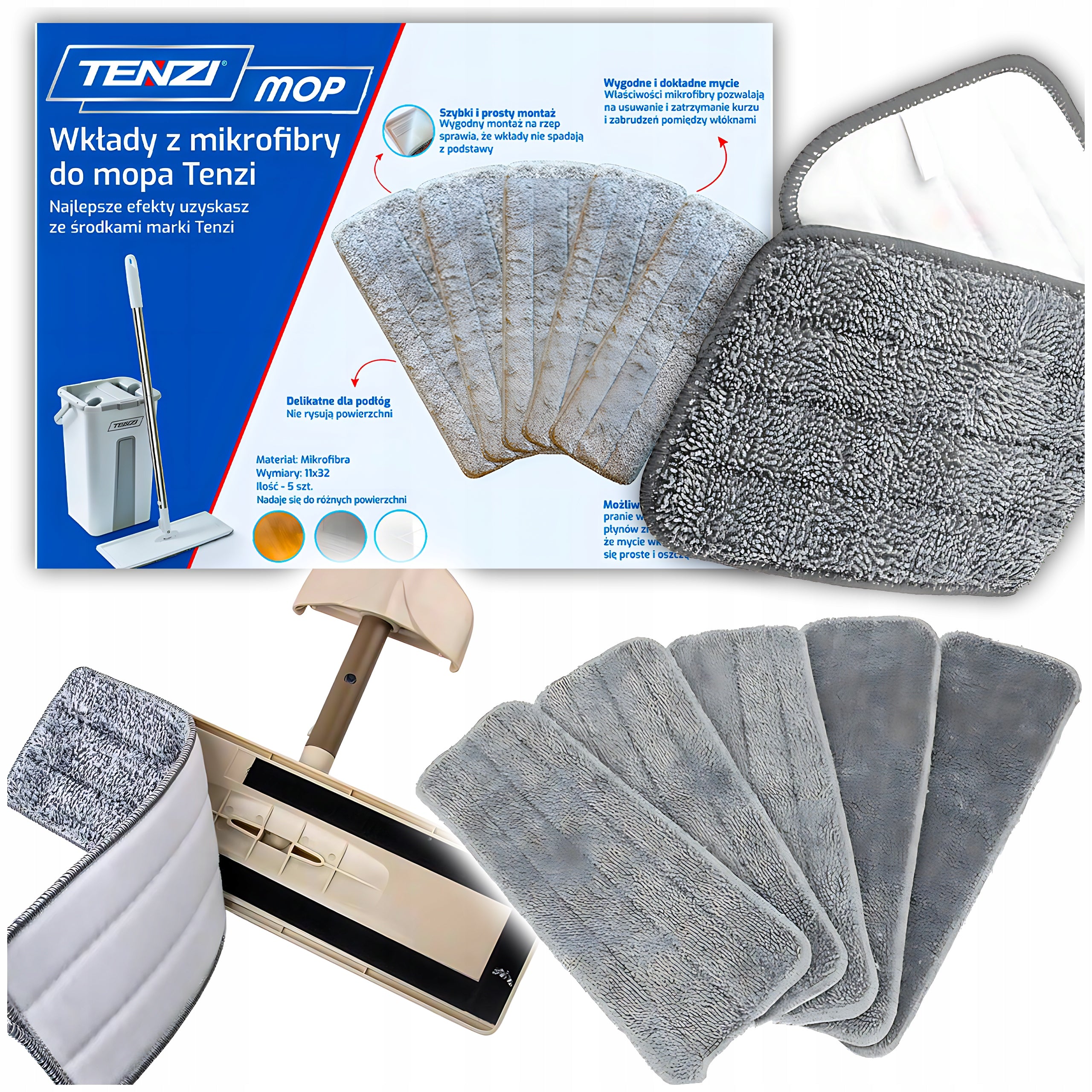 Replacement Cartridge For Mop Tenzi With Bucket One Piece For Floor Cleaning Packaging status original