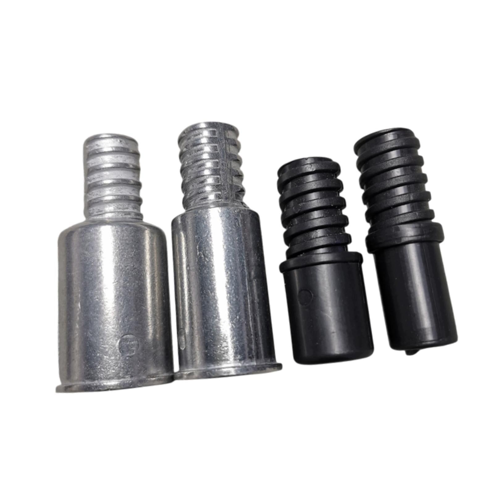 Replacement Push Broom Handle Threaded Tip Connector, black silver 4pcs