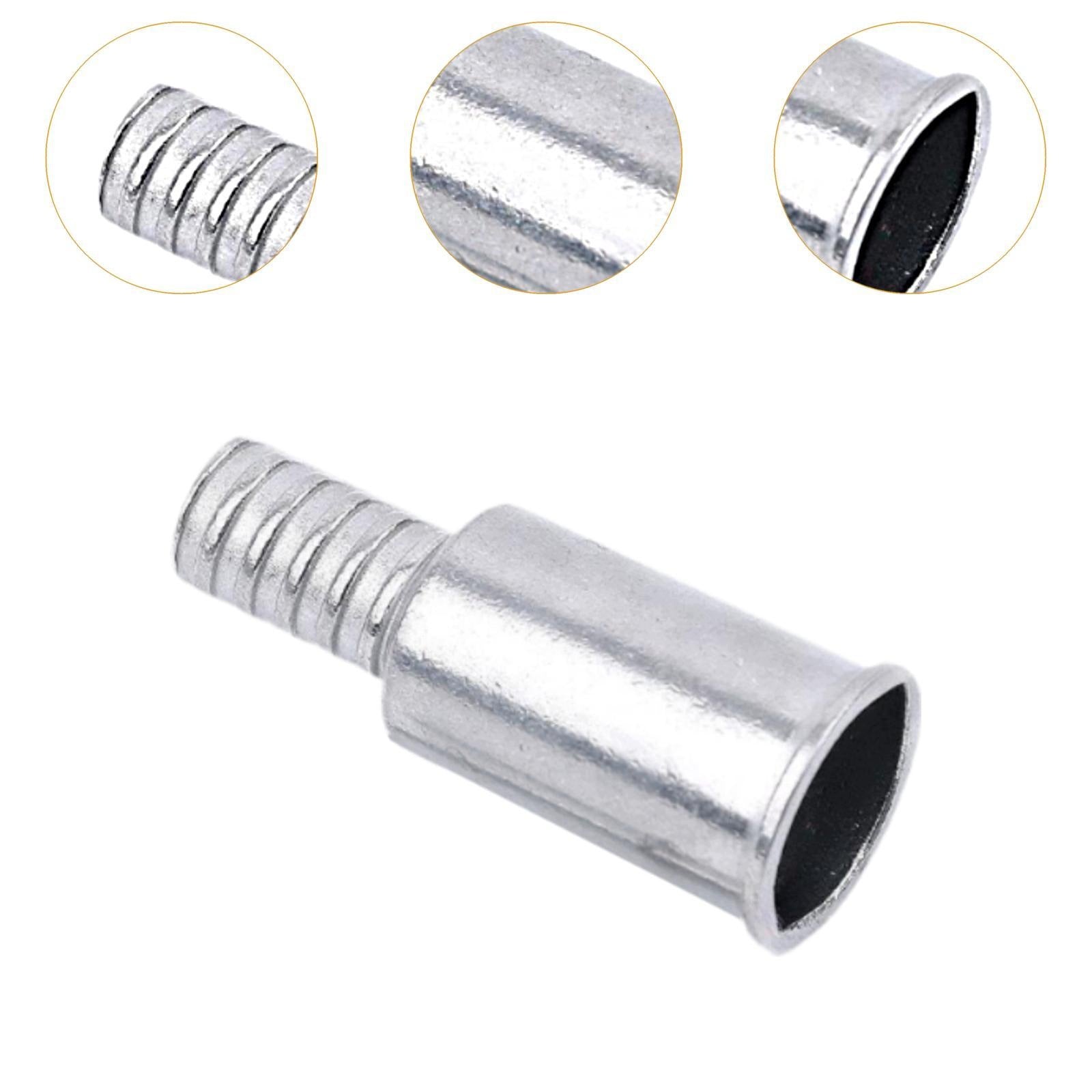 Replacement Push Broom Handle Threaded Tip Connector, silver 22mm 1pc Brand no brand