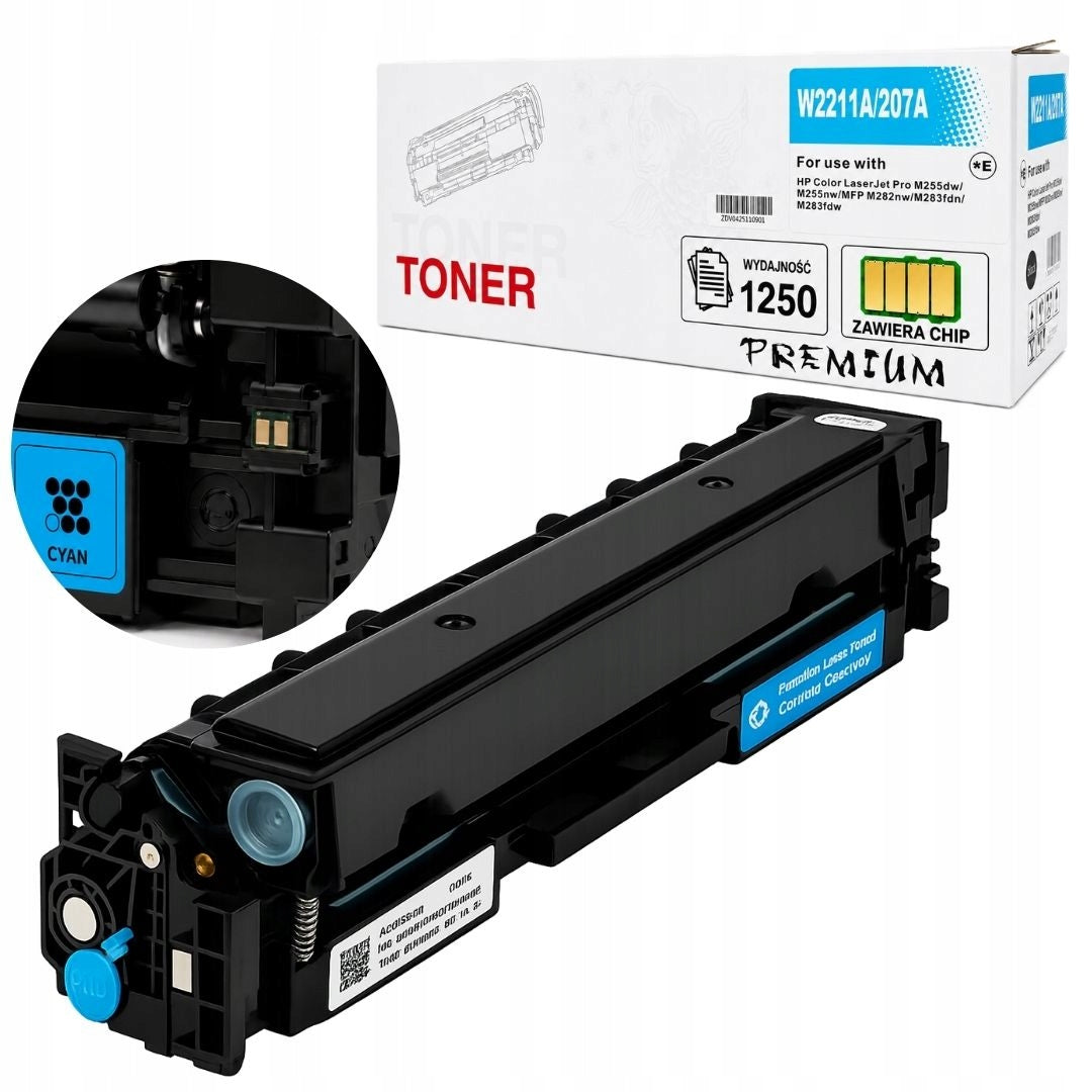 Replacement Toner Cartridge for HP 207A W2211A with Chip Cyan M255dw M283fdn M282nw