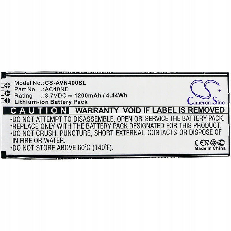 Replacement battery for Archos 40 Neon / AC40NE 1200 mAh Li-ion 3.7 V (Cameron Brand Archos