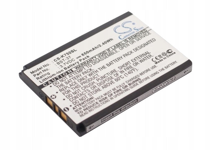 Replacement battery for Sony Ericsson W550c / BST-37 650 mAh Li-ion 3.7 V (Came