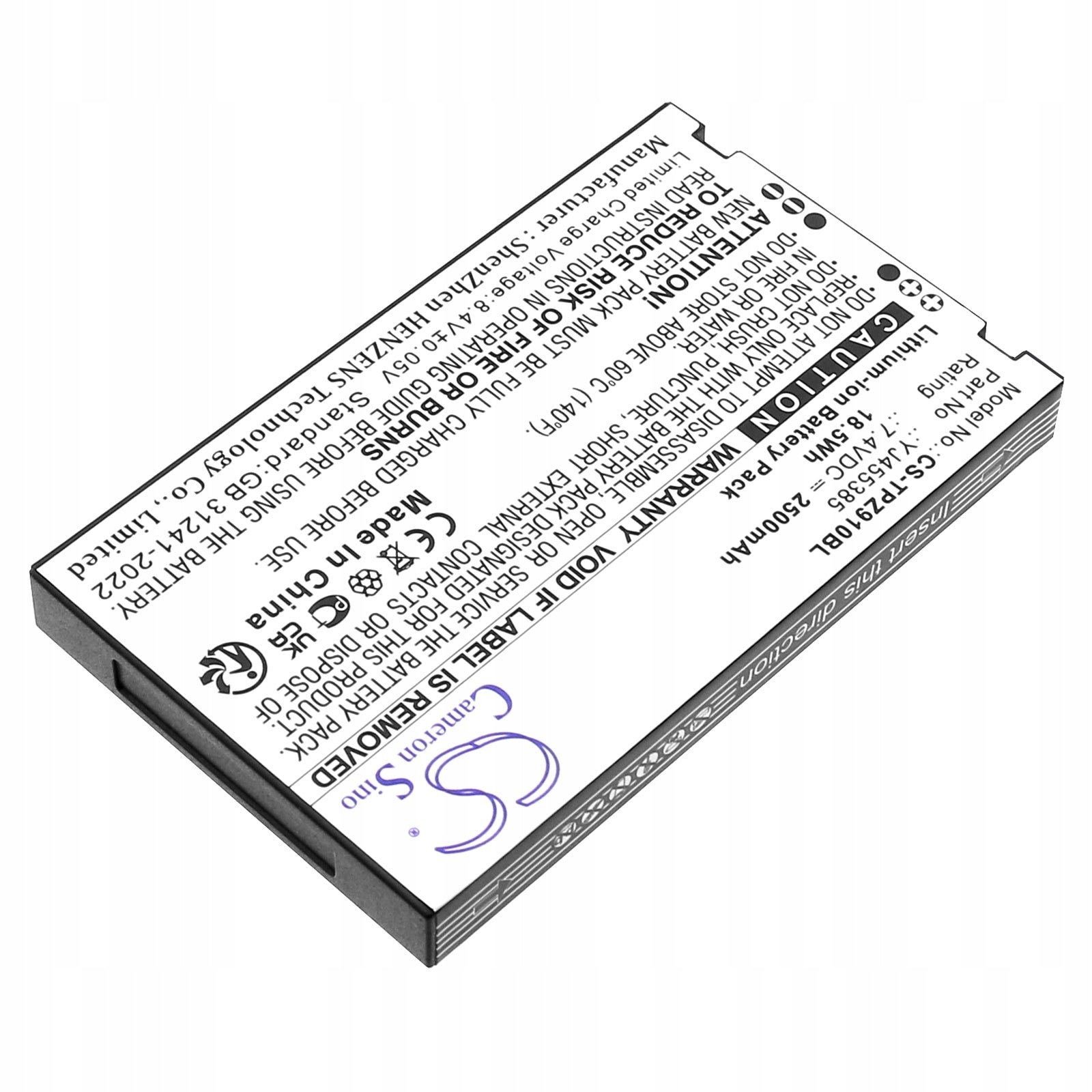 Replacement battery for Topwise Z91 / YJ455385 2500 mAh Li-ion 7.4 V (Cameron S Brand no brand