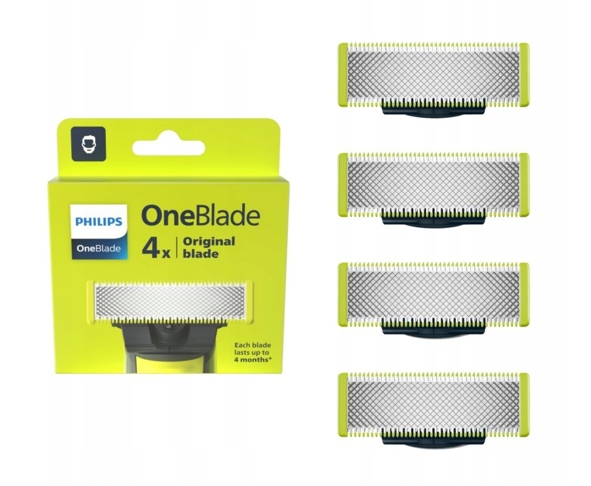 Replacement blades QP240/50 for Philips OneBlade shaver 4 pcs
