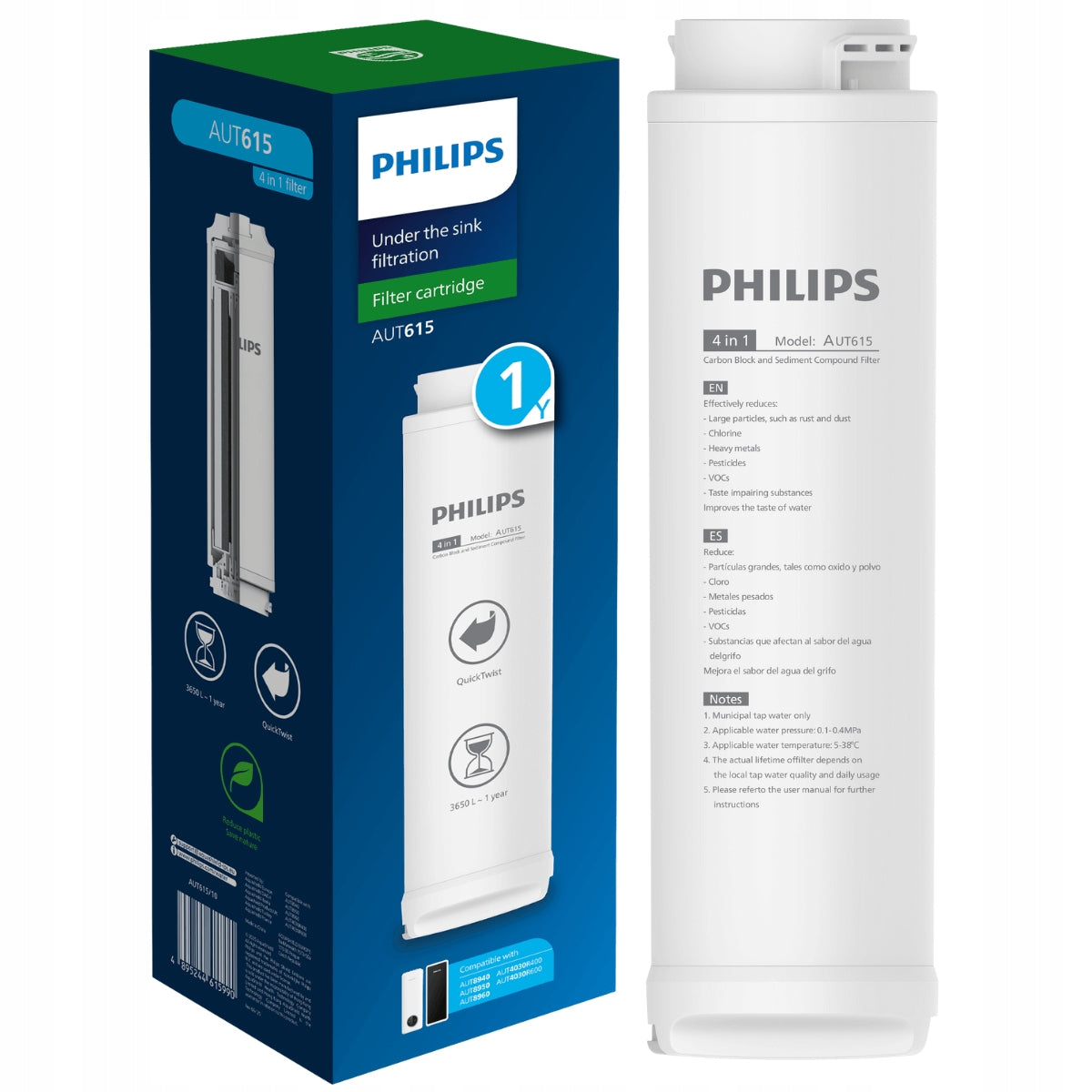 Replacement cartridge 4in1 PHILIPS AUT615 for water filter AUT8940, AUT4030R400/R600 Manufacturer code AUT615