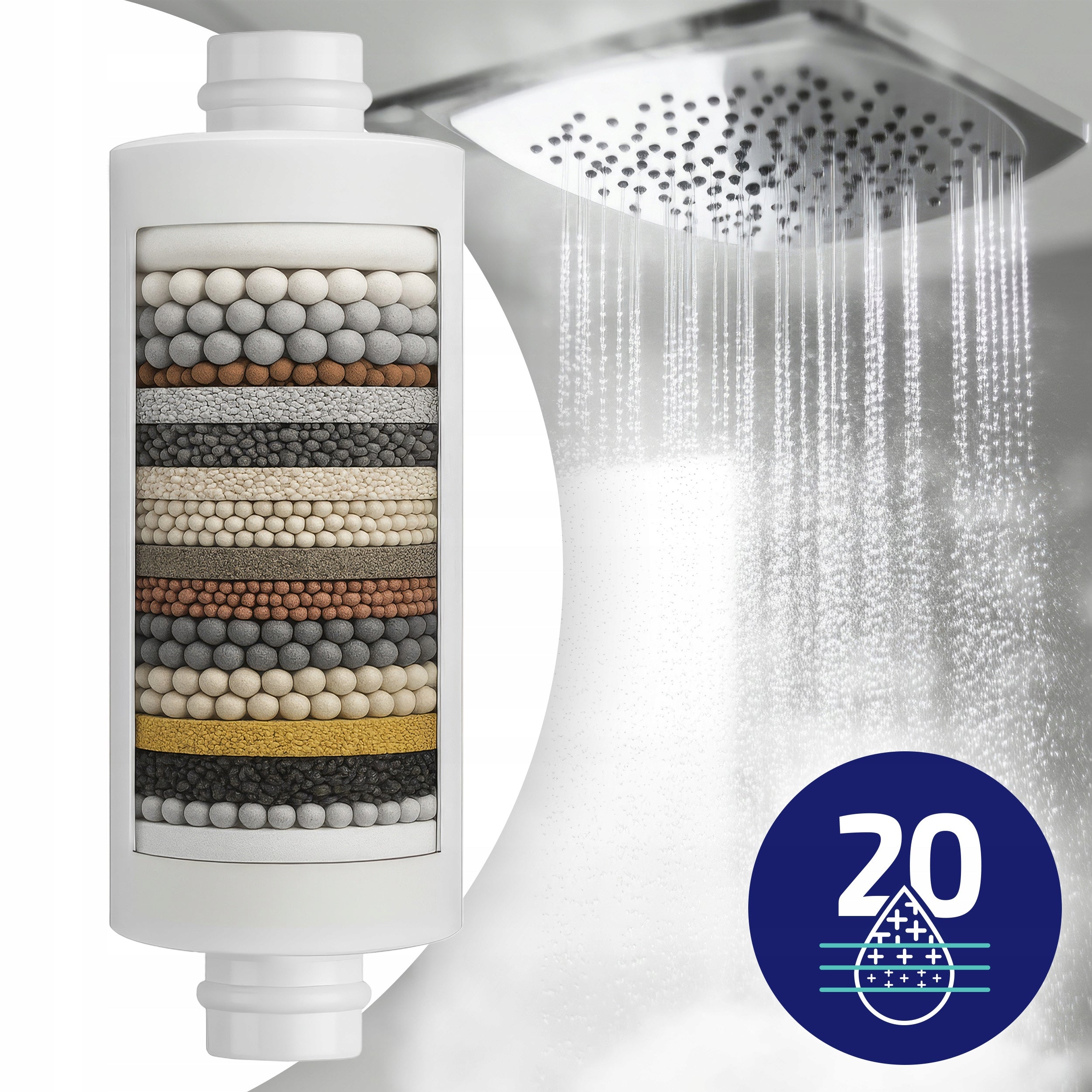 Replacement cartridge for AquaFloow water softening shower filter - 1x Manufacturer code AF112-F