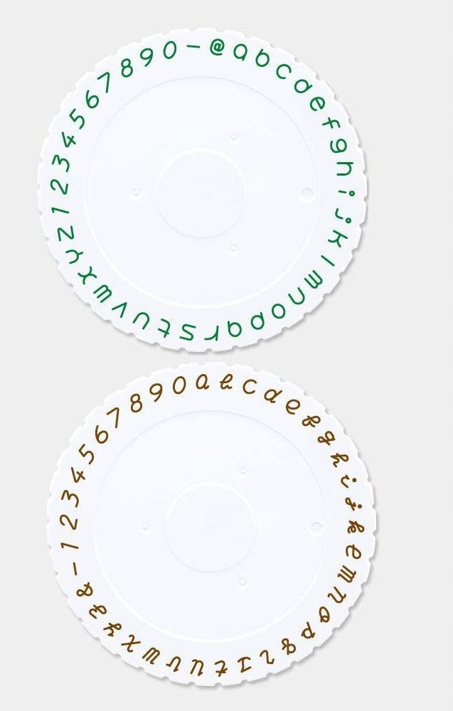 Replacement discs for extruder MOTEX E-404 lowercase and italics