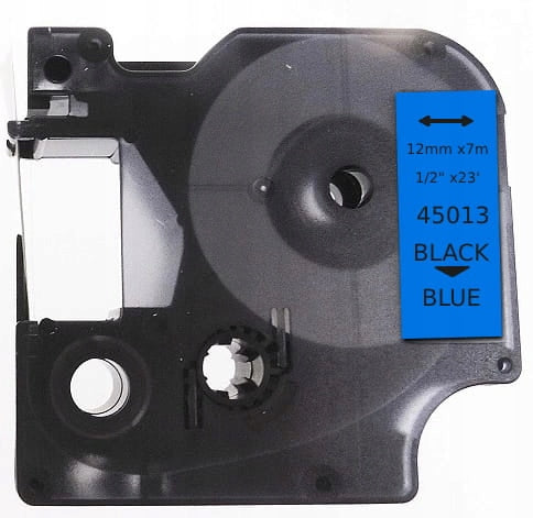 Replacement tape for DYMO 12 mm black on blue