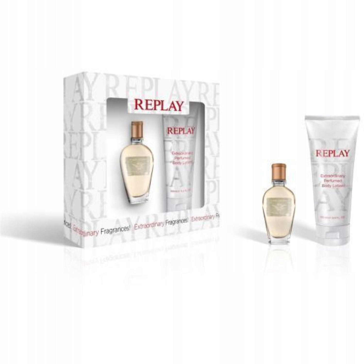 Replay Jeans Original For Her Gift Set 20ml EDT + Body Lotion Packaging status original