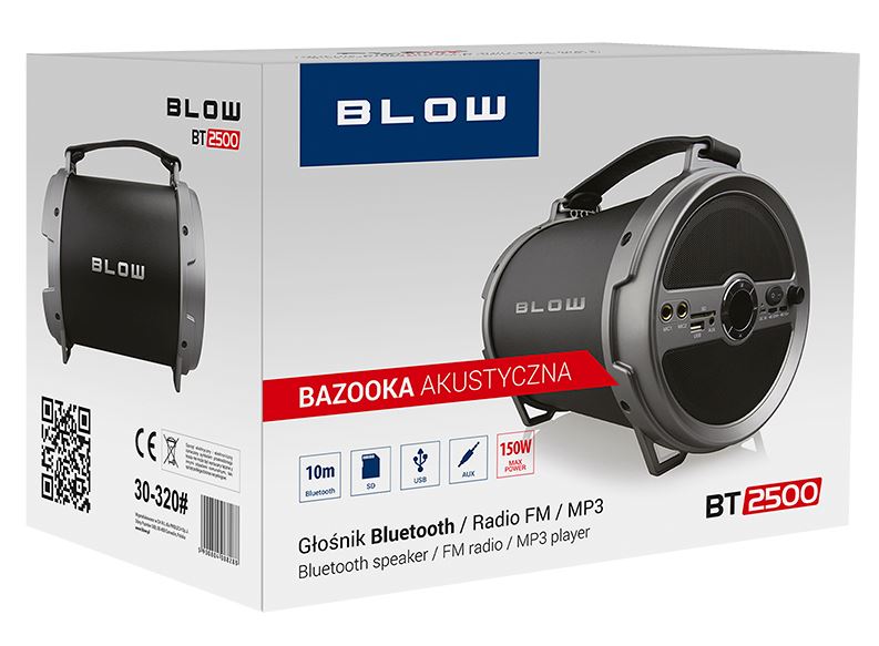 Reproduktor prenosný BLUETOOTH BAZOOKA BT2500 (-% po oprave) Brand Blow