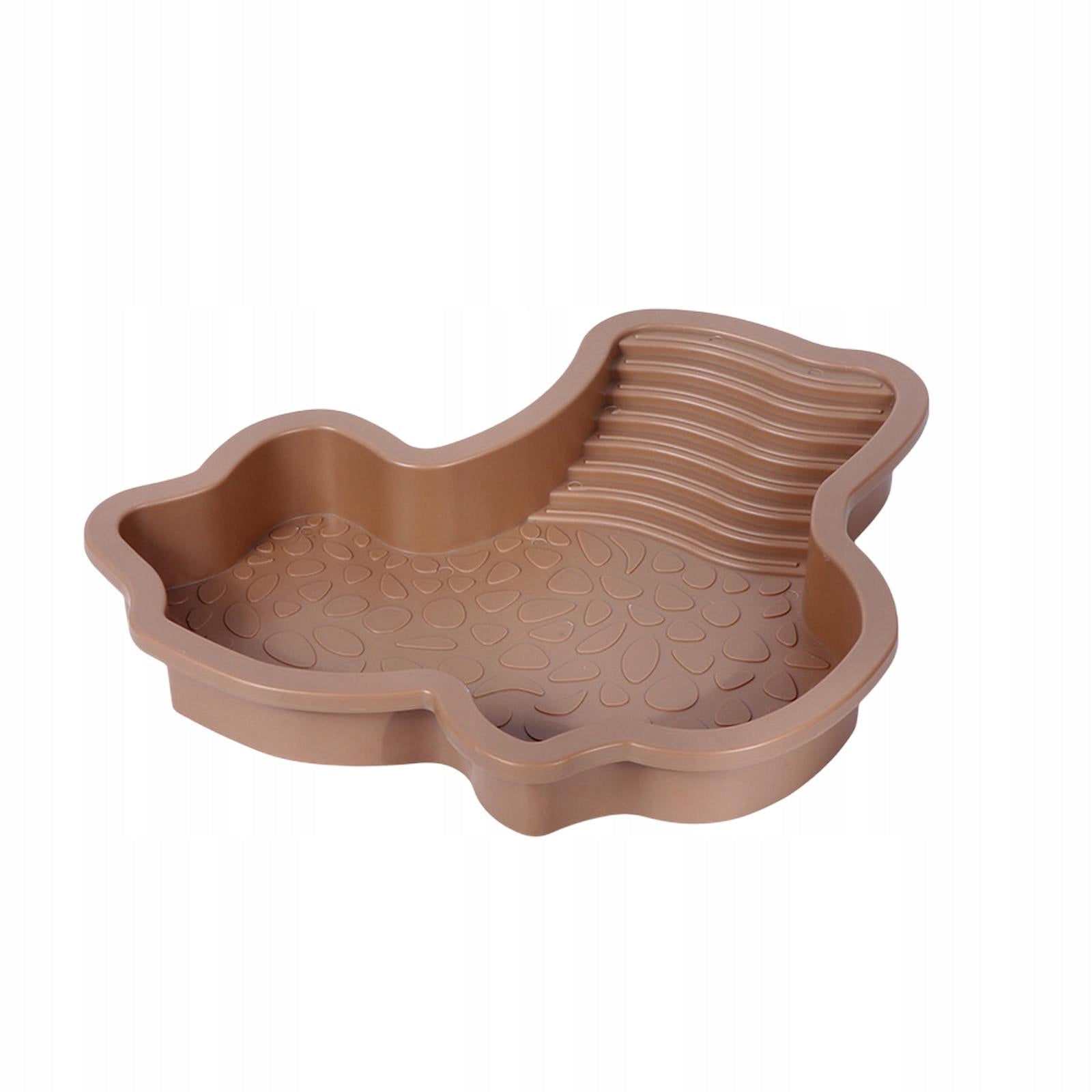 Reptile Bathing Dish Pool with Ramp Turtle Water Bowl Turtle brown yellow Packaging status original