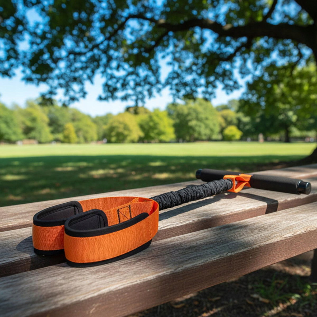 Resistance Band with Handles, Elastic Foot Pedal, Ankle Pull Rope, Orange