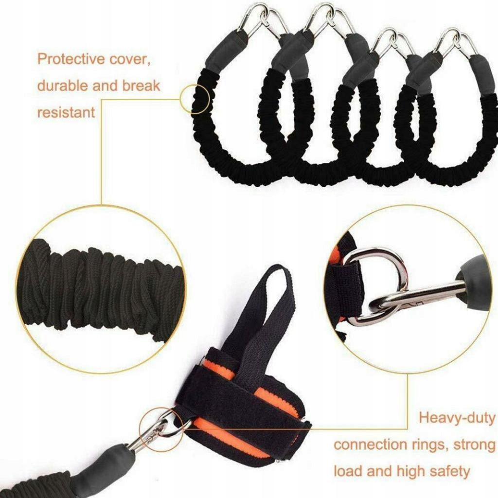 Resistance Bands Gym Training Kit Adjustable Muscle Strength Stretch 25lbs Packaging status original