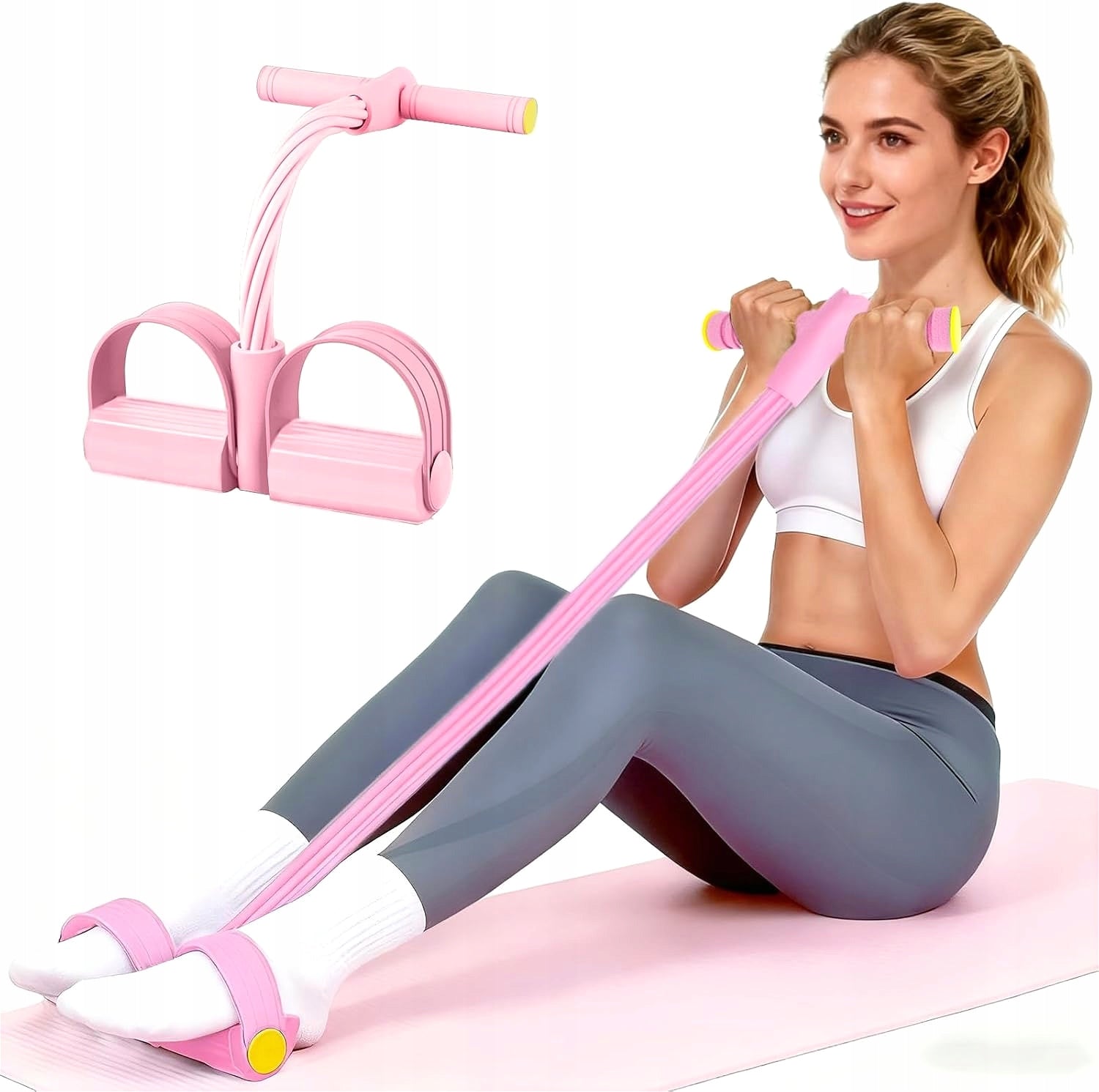 Resistance Bands with Handles Upgrade 6-Tubes Manual Tension Training Pedal