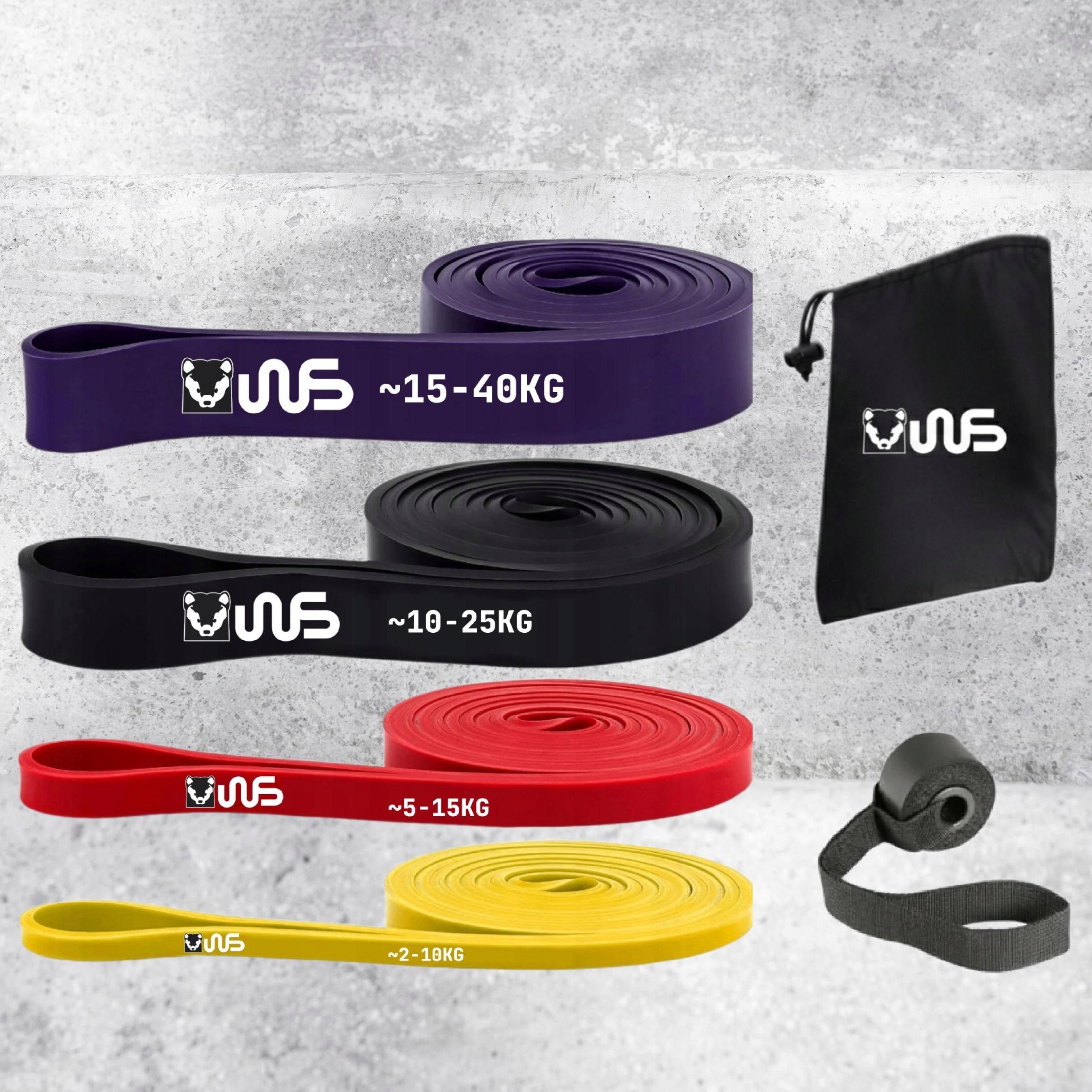 Resistance Rubber Exercise Set 4pcs Fitness Power Bands Crossfit Latex Manufacturer code Gumy Oporowe Zestaw 4szt Lateks Power Bands