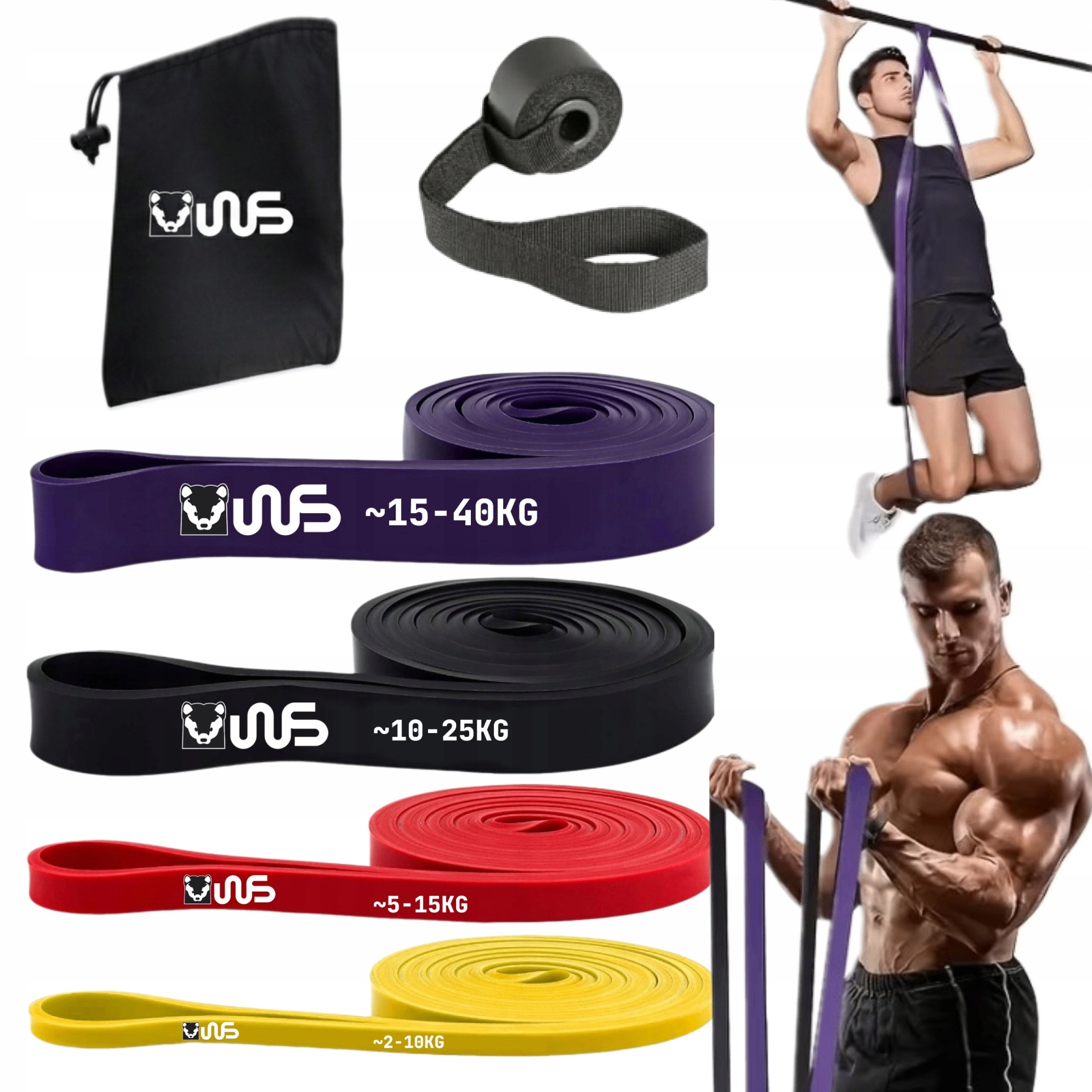 Resistance Rubber Exercise Set 4pcs Fitness Power Bands Crossfit Latex