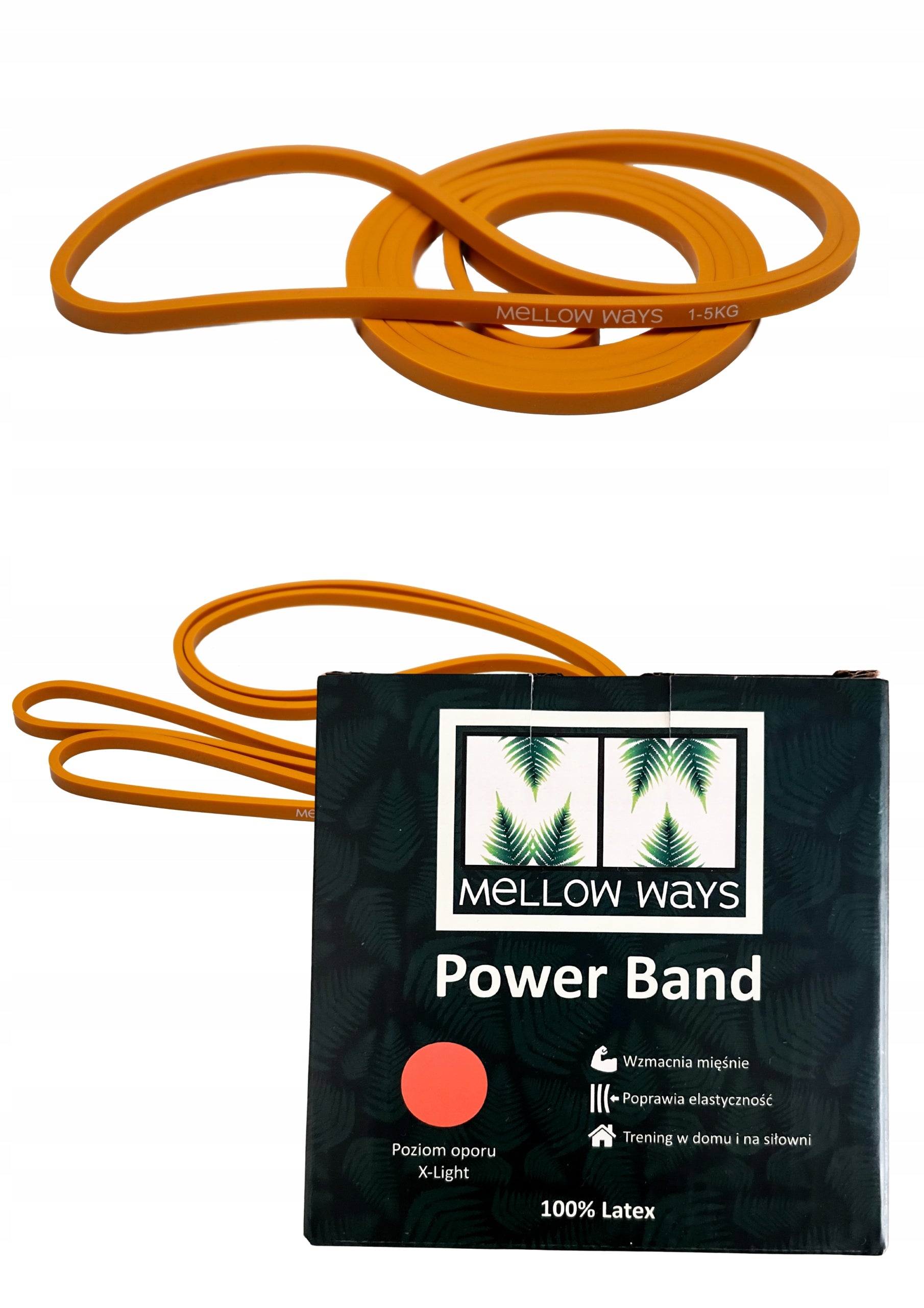 Resistance Rubber Long, Pouch Included, Mellow Ways Exercise Tape 1-5kg