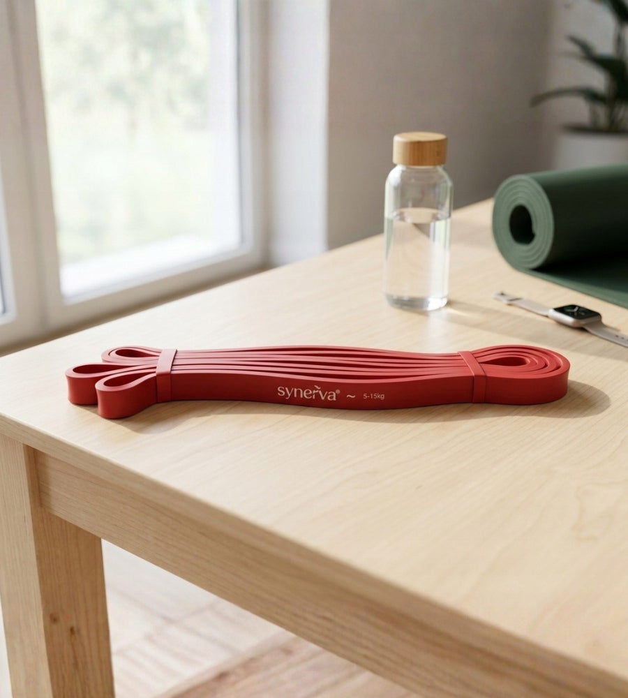 Resistance Rubber Power Band Latex 13mm for Pull-Up Red Synerva + eBook Packaging status original