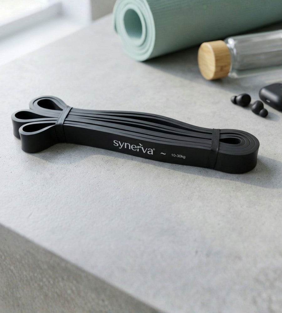 Resistance Rubber Power Band Latex 21mm for Pull-Up Black Synerva + eBook Packaging status original