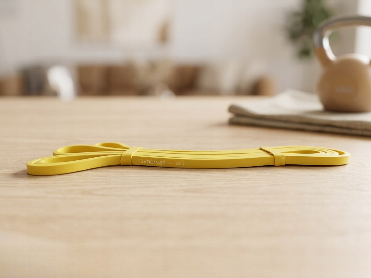 Resistance Rubber Power Band Latex 6,4mm for Pull-Up Yellow Synerva + eBook Manufacturer code LB6Y