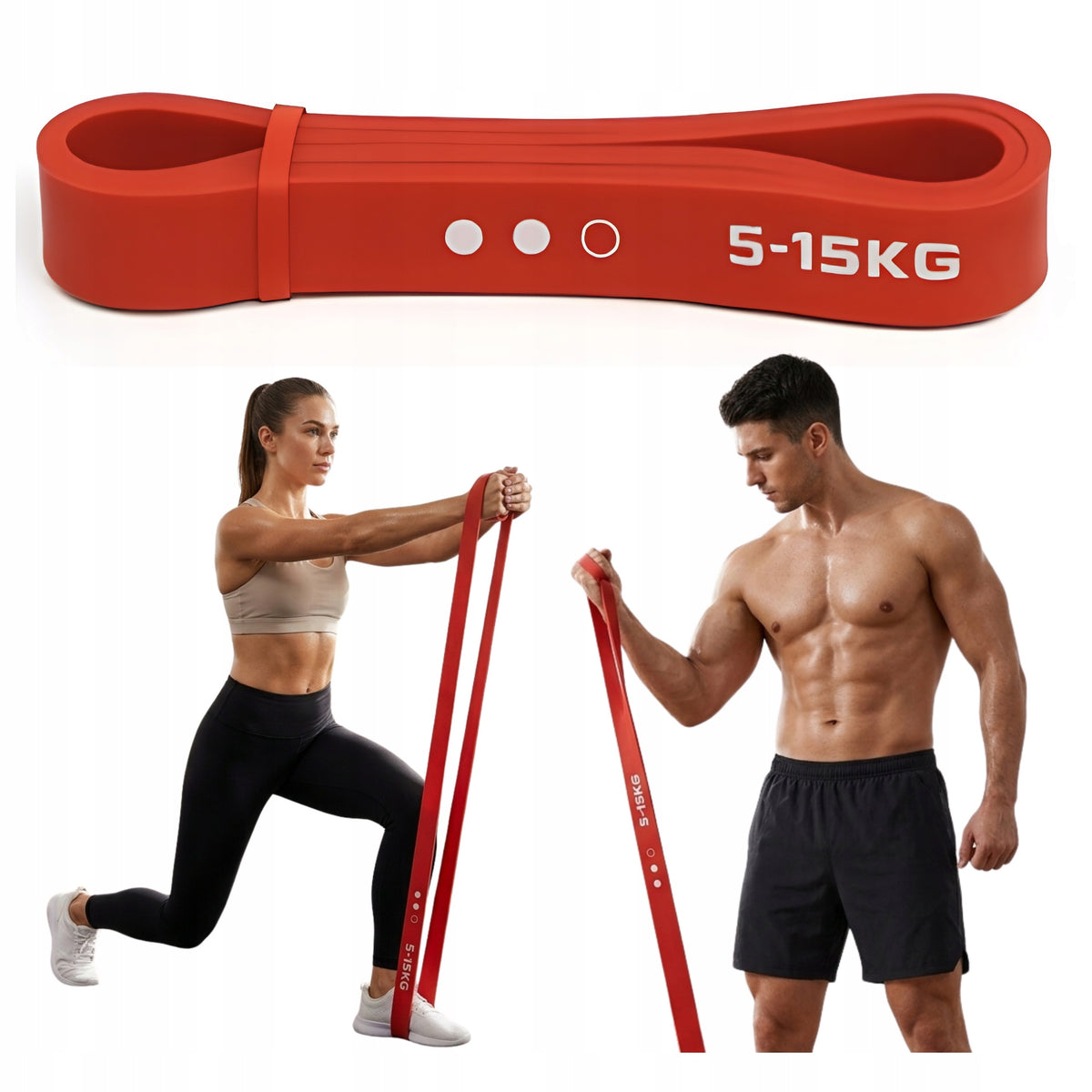 Resistance Rubber for Exercise Rubber Power Band Red 5-15kg Crossfit Tape