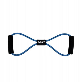 Resistance Rubber for Exercises with Eight Shaped Handles Blue DrFit Width 10 mm