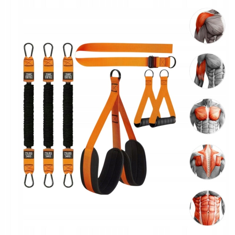 Resistance Rubbers Exercise Set 5in1 Adjustable for Home Training