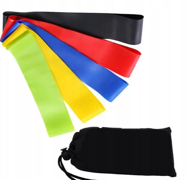Resistance Rubbers for Exercise - Set of 5 Exercise Rubbers