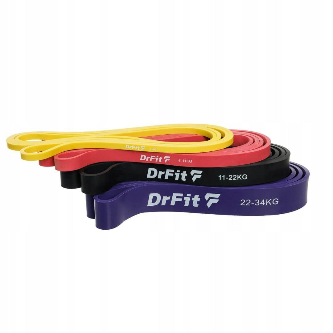 Resistance Tape for Pilates Fitness Training Resistance 2 - 6 kg Yellow Strong DrFit Manufacturer code TAŚMA GUMA OPOROWA DO TRENINGU ŻÓŁTA DRFIT
