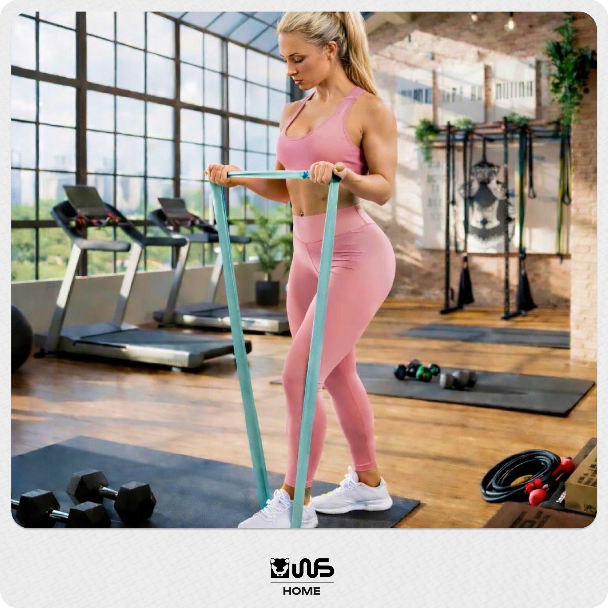 Resistance Training Rubbers Fitness Set of 3pcs Colorful Textile Pilates Length 76 cm