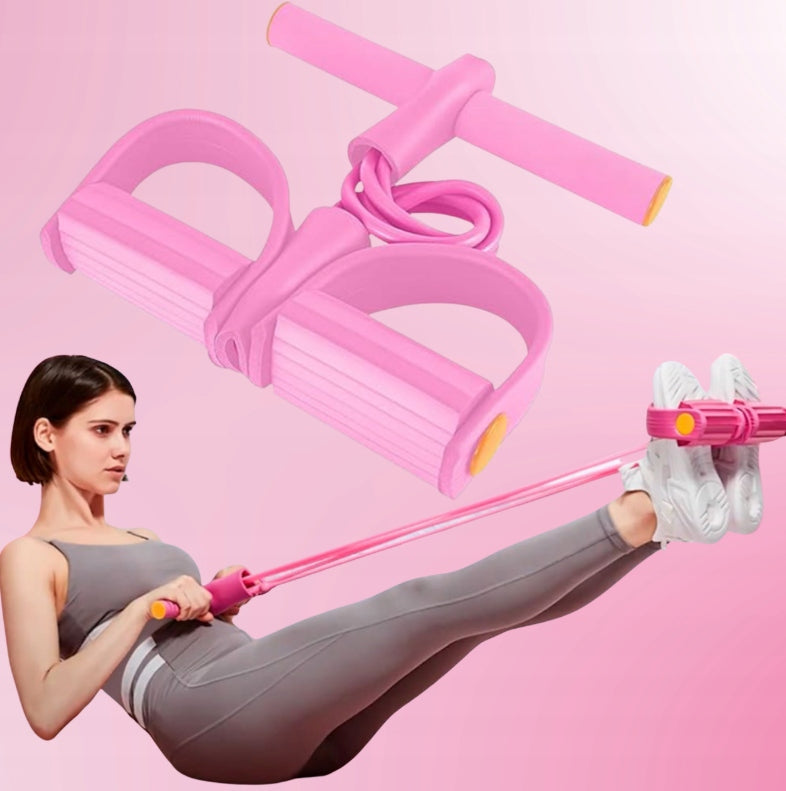 Resistance bands for exercise - 6-link, pedals, ankle puller, TPE, pink, Manufacturer code 762647231185