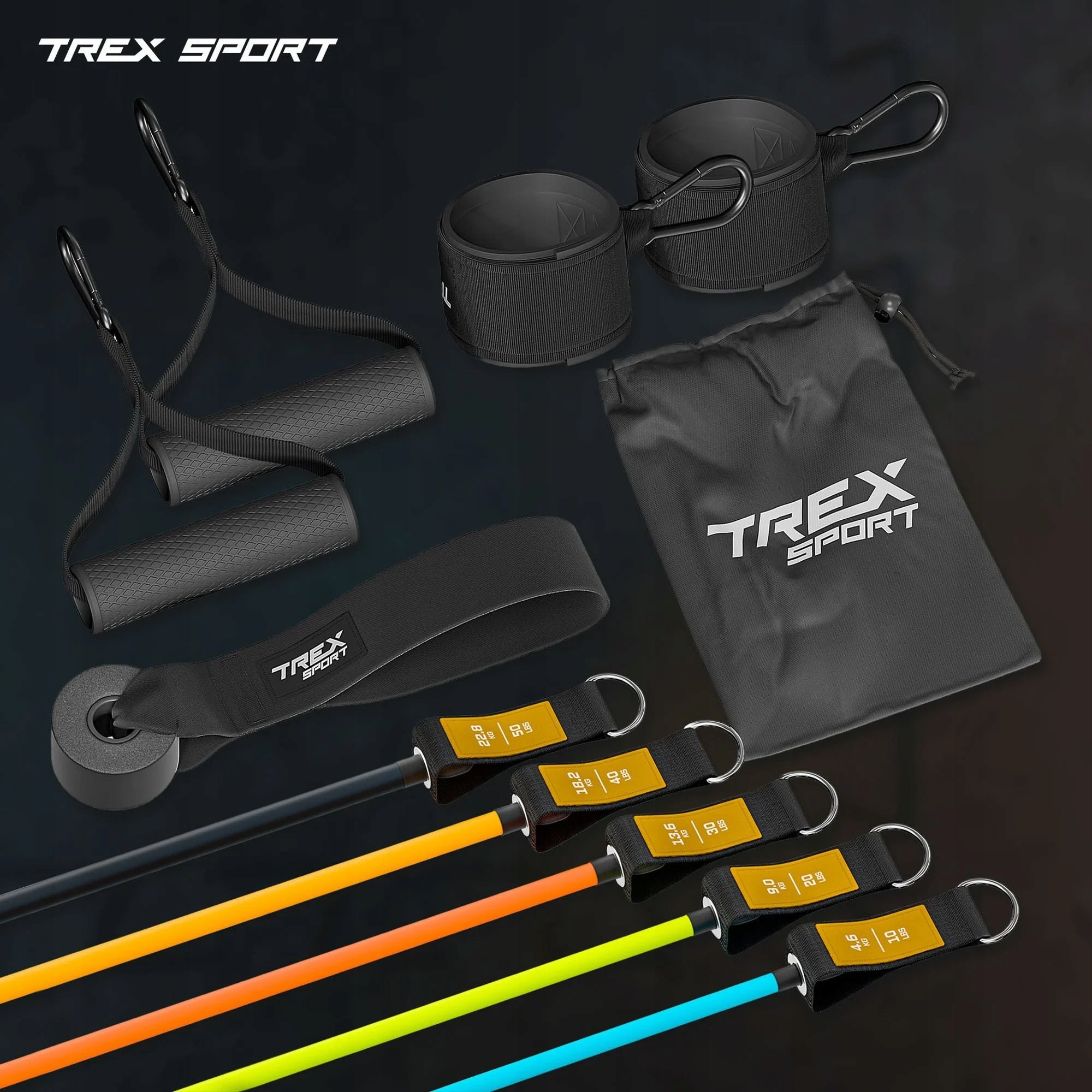 Resistance bands set 5x expander resistance rubber for fitness exercises Trex Sport Packaging status original