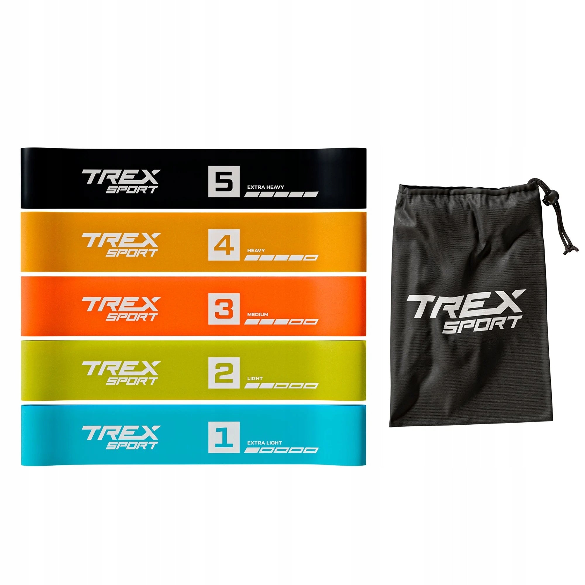Resistance bands set of 5 fitness bands mini band exercise rubber Trex Sport