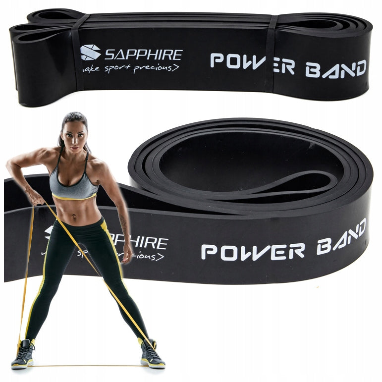 Resistance rubber POWER BAND STRONG TRAINING BAND FOR EXERCISE 23-57 KG SAPPHIRE