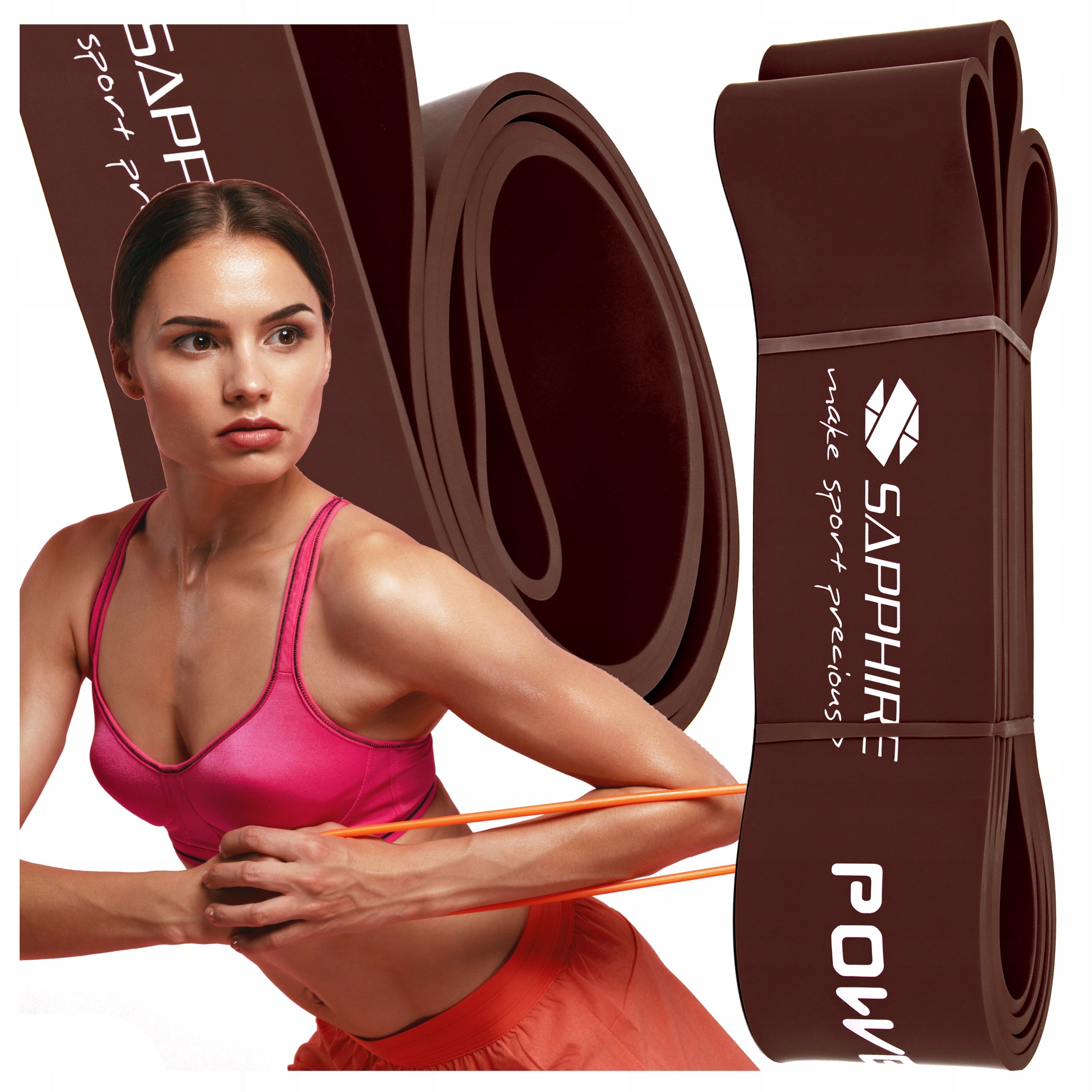 Resistance rubber POWER BAND STRONG TRAINING BAND FOR EXERCISE 28-80 KG SAPPHIRE