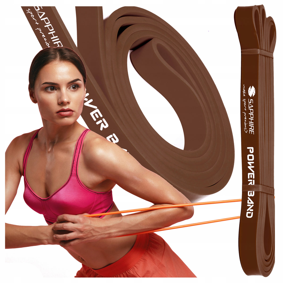Resistance rubber POWER BAND STRONG TRAINING BAND FOR EXERCISE 9-21 KG SAPPHIRE