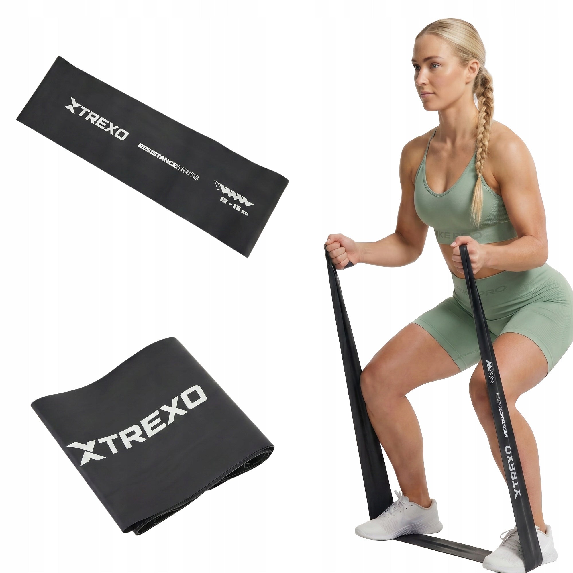 Resistance rubber XTREXO 5/5 27-78 kg black 2080 x 45 x 64mm FITNESS FOR EXERCISE