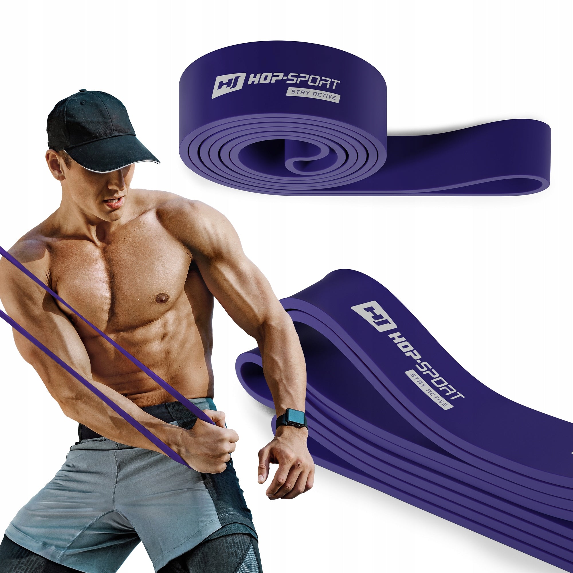 Resistance rubber durable power band 16-39 kg for stretching exercises