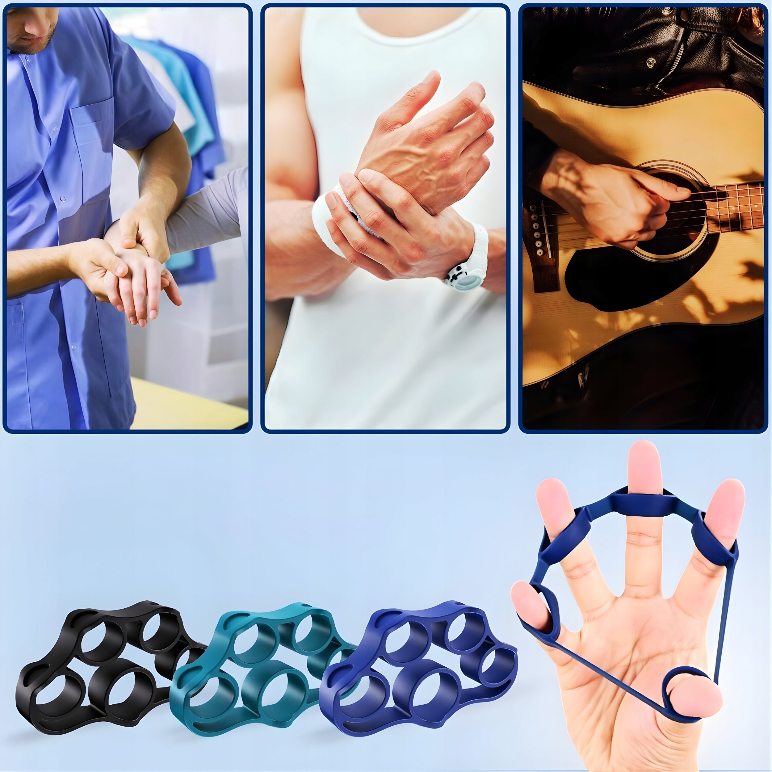 Resistance rubber for hand exercises expander large rehabilitation kit Color multicolor