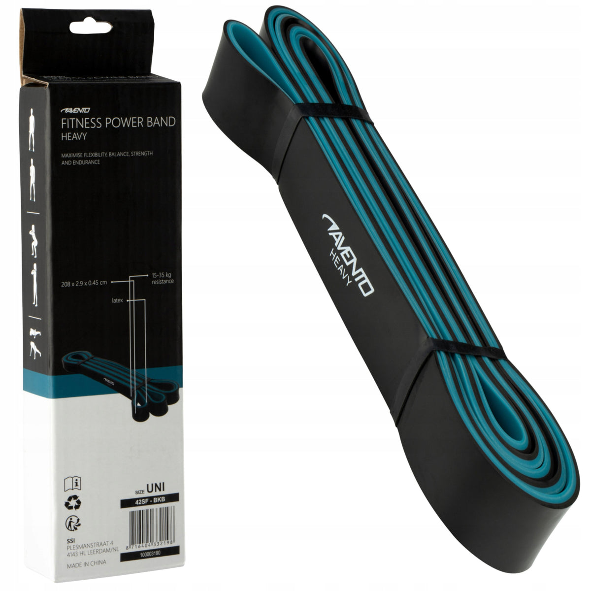 Resistance rubber for stretching exercises long Power Band AVENTO 15-35kg