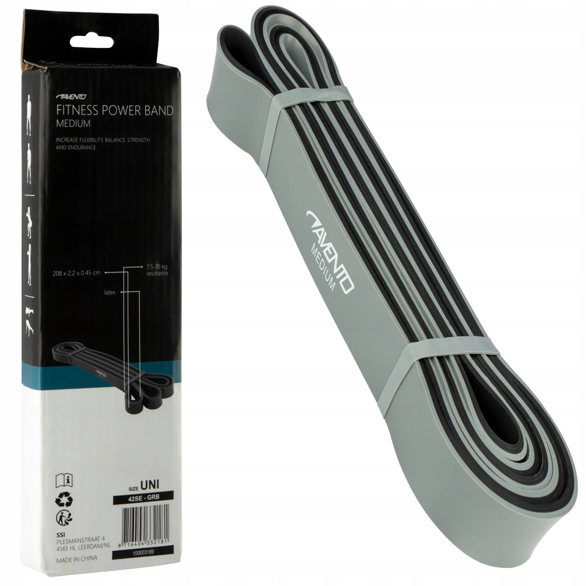 Resistance rubber for stretching exercises long Power Band AVENTO 7.5-20kg