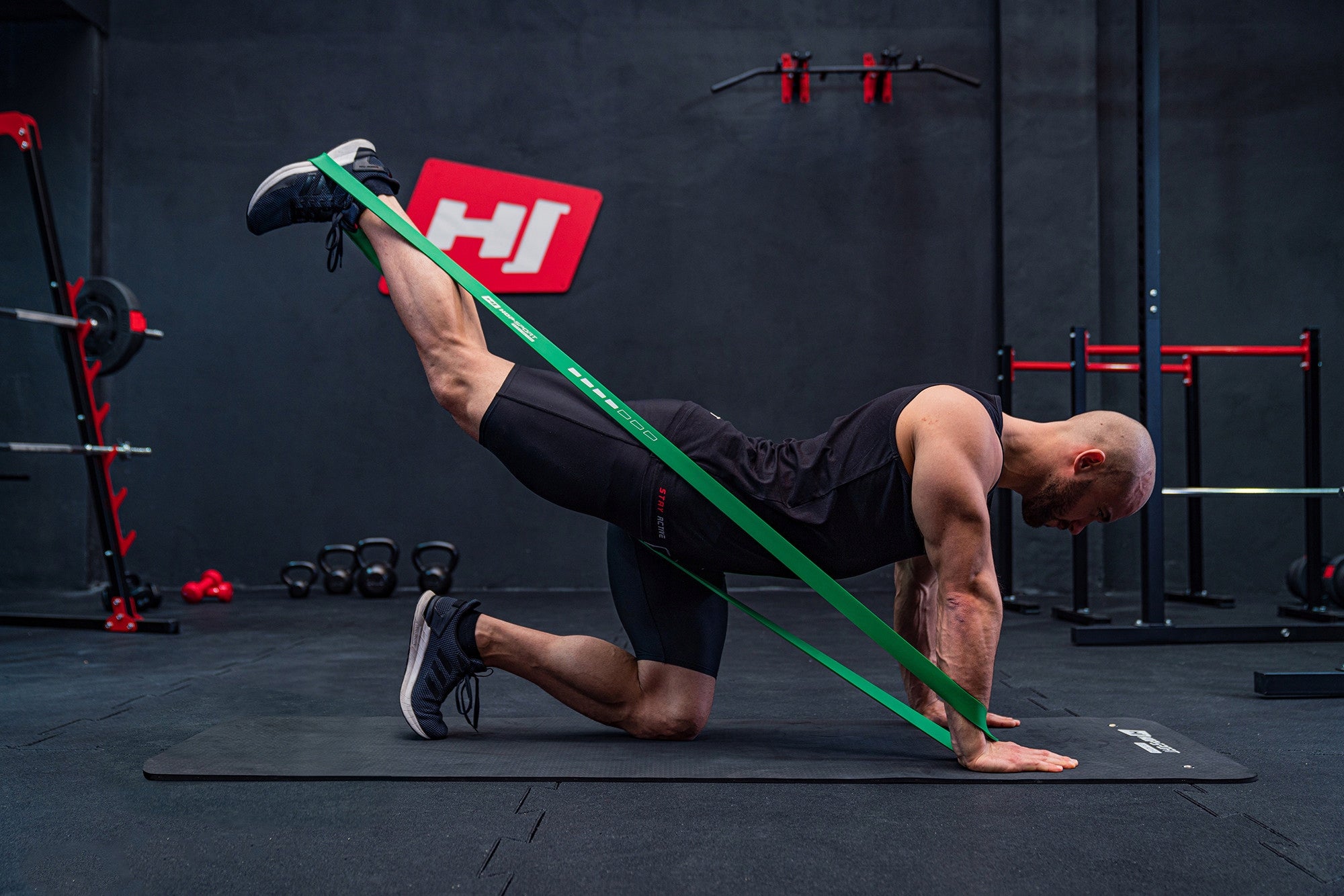 Resistance rubber power band for strength training 23-57kg stretching strong Width 44 mm