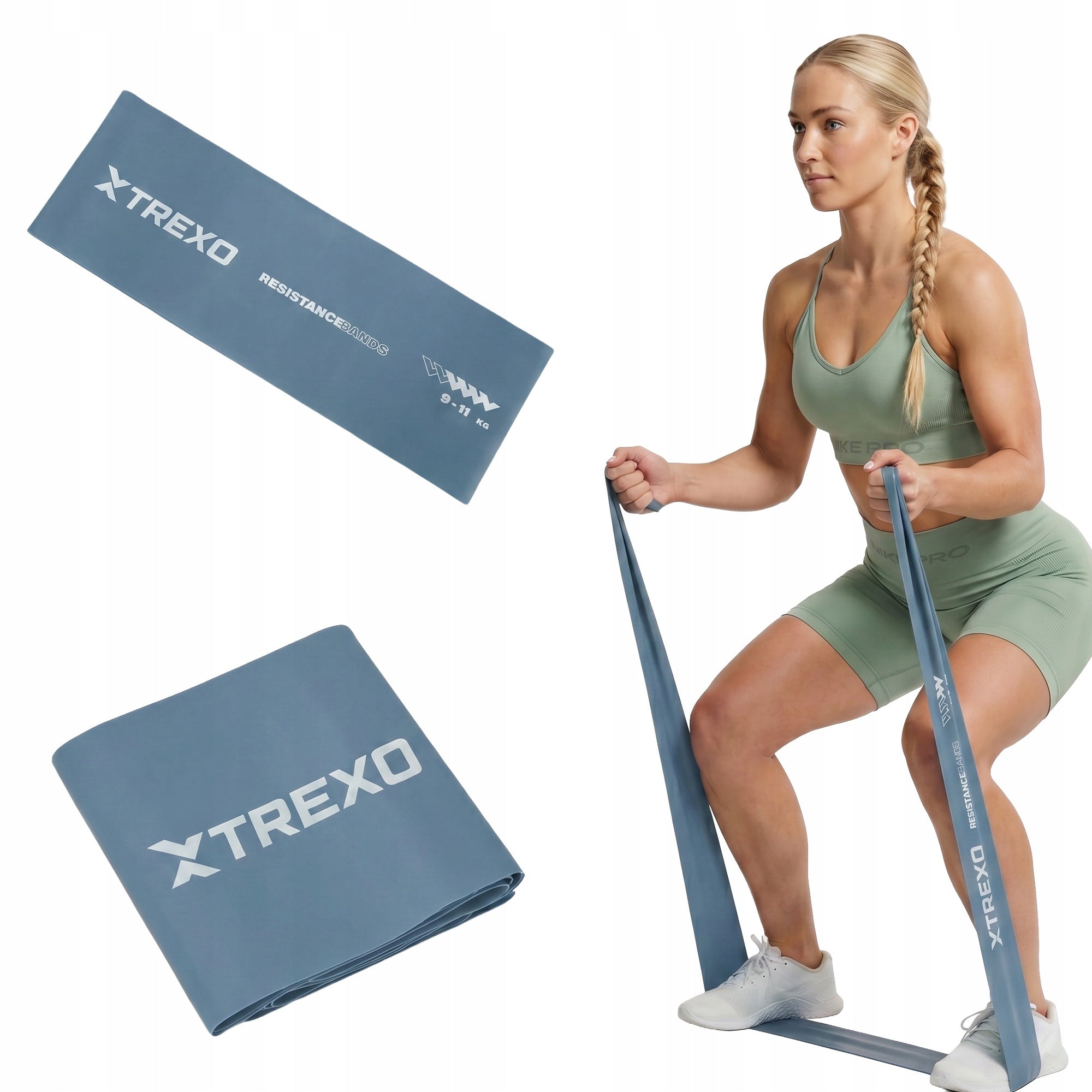 Resistance tape XTREXO TXO-B4Z051-BL 9-11 kg 2000x15x0,6 mm HIGH QUALITY