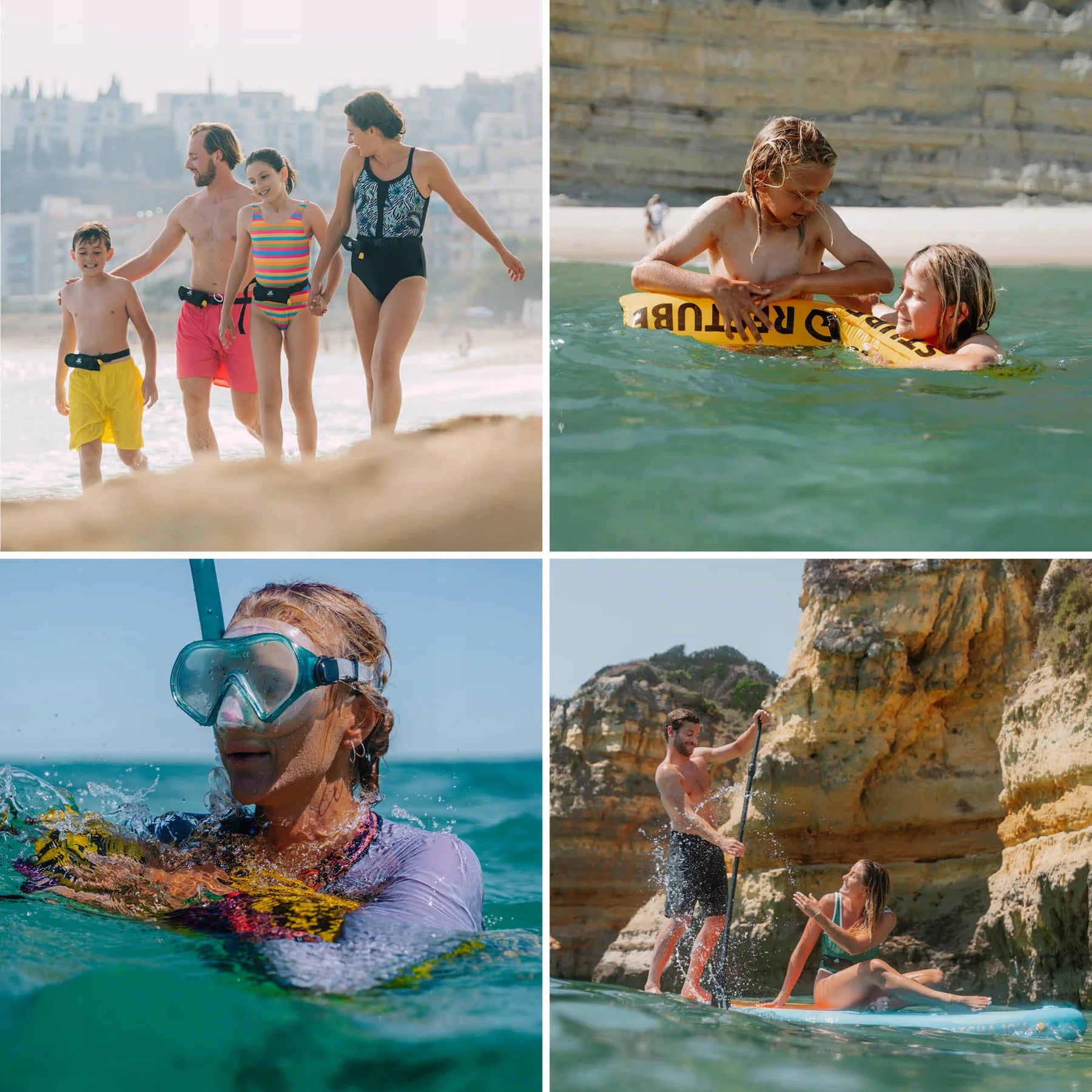 Restube Beach Black buoy increases safety when swimming on SUP Model Beach