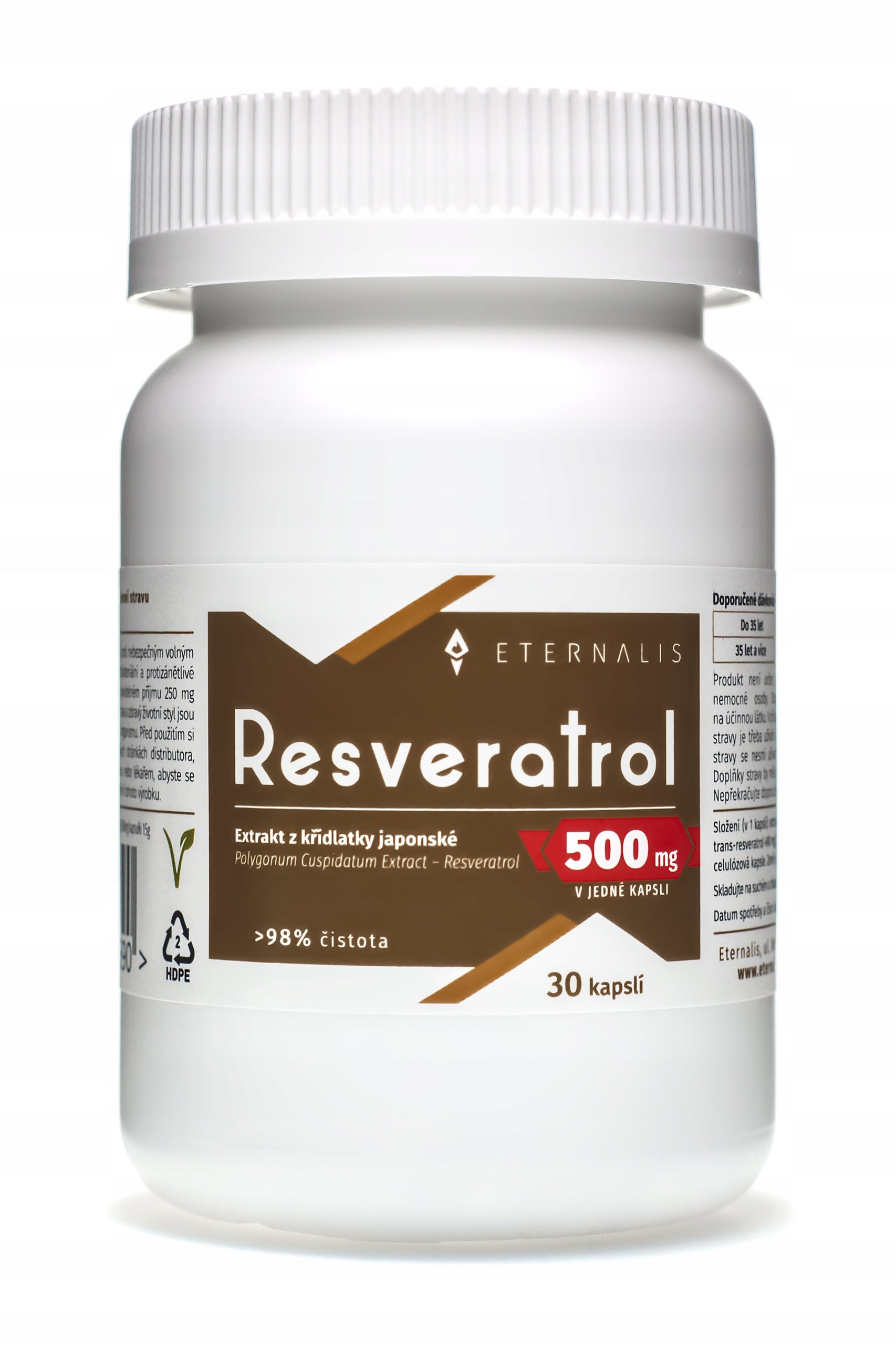 Resveratrol 500mg (standard 98% not 10%) capsules 30 pcs. EAN (GTIN) 5905090423690