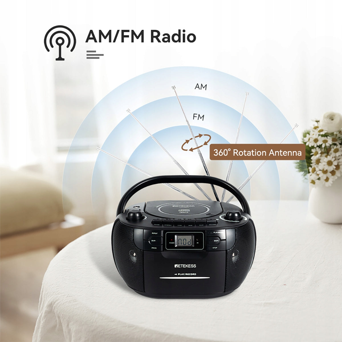 Retekess TR621 CD Player,Network-Battery Radio Portable AM FM Manufacturer code F9245A