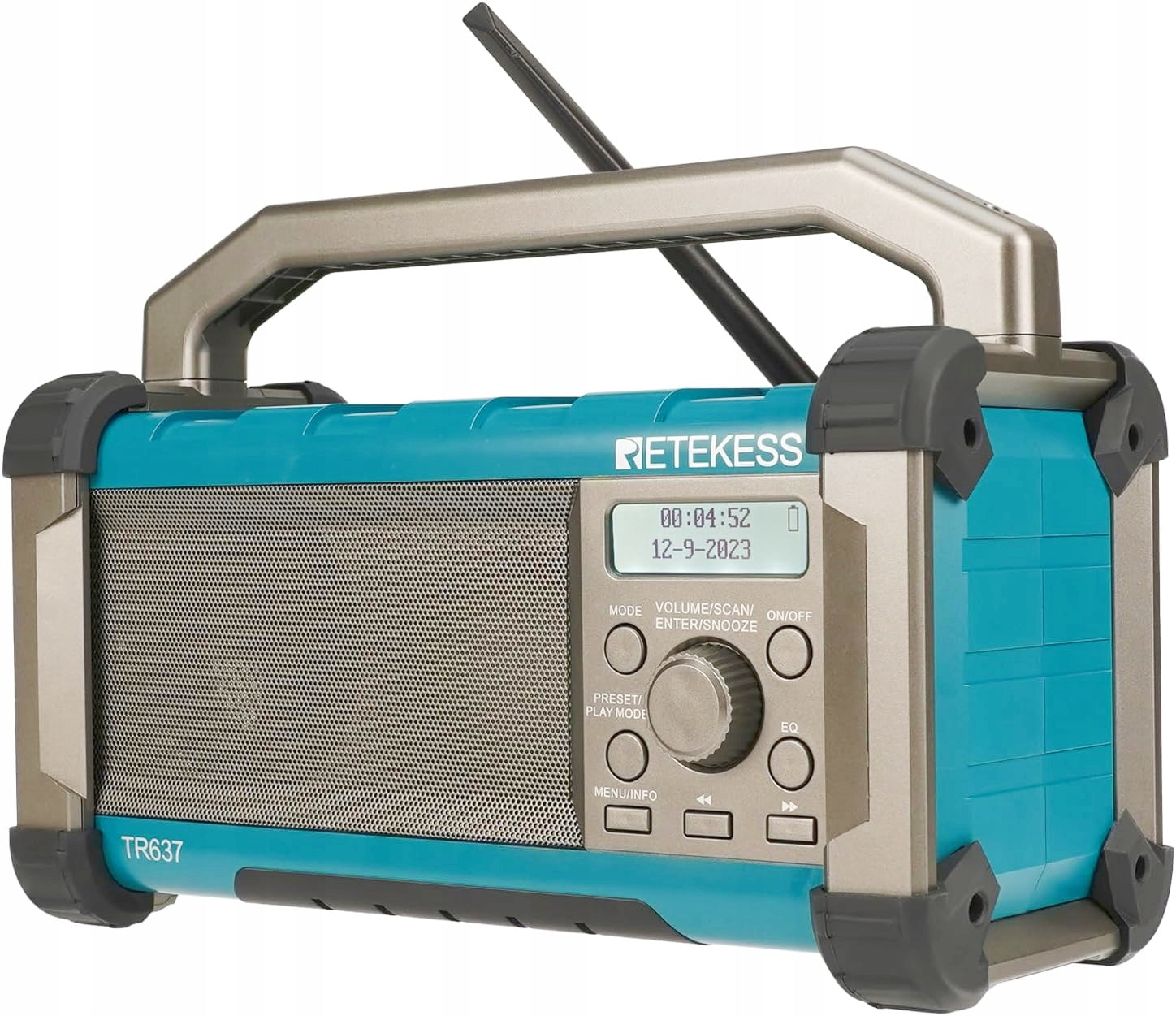 Retekess TR637 Bluetooth Building Radio, FM Portable Radio, 4000MAh