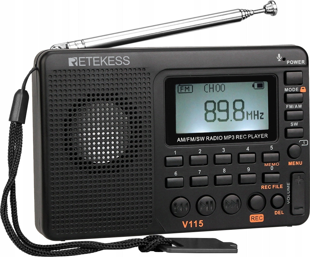 Retekess V115 Portable Radio,FM/AM/SW Small Kitchen Radio,Network-Battery
